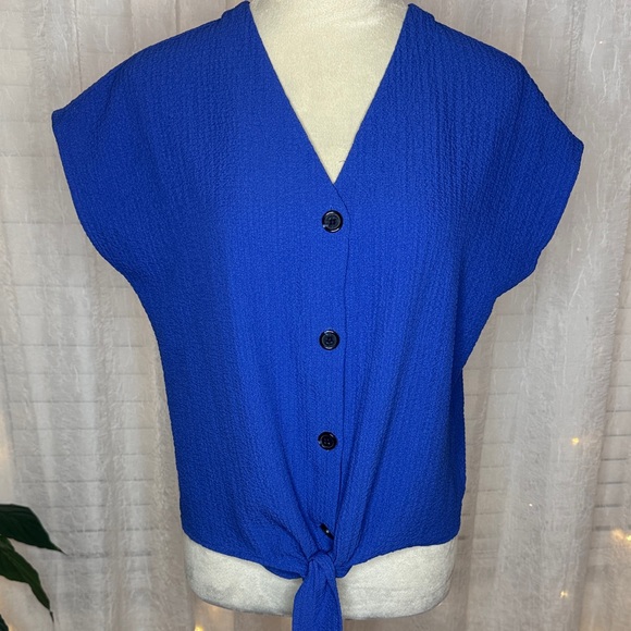 Calvin Klein Tops - Calvin Klein Royal Blue Button-Up Blouse